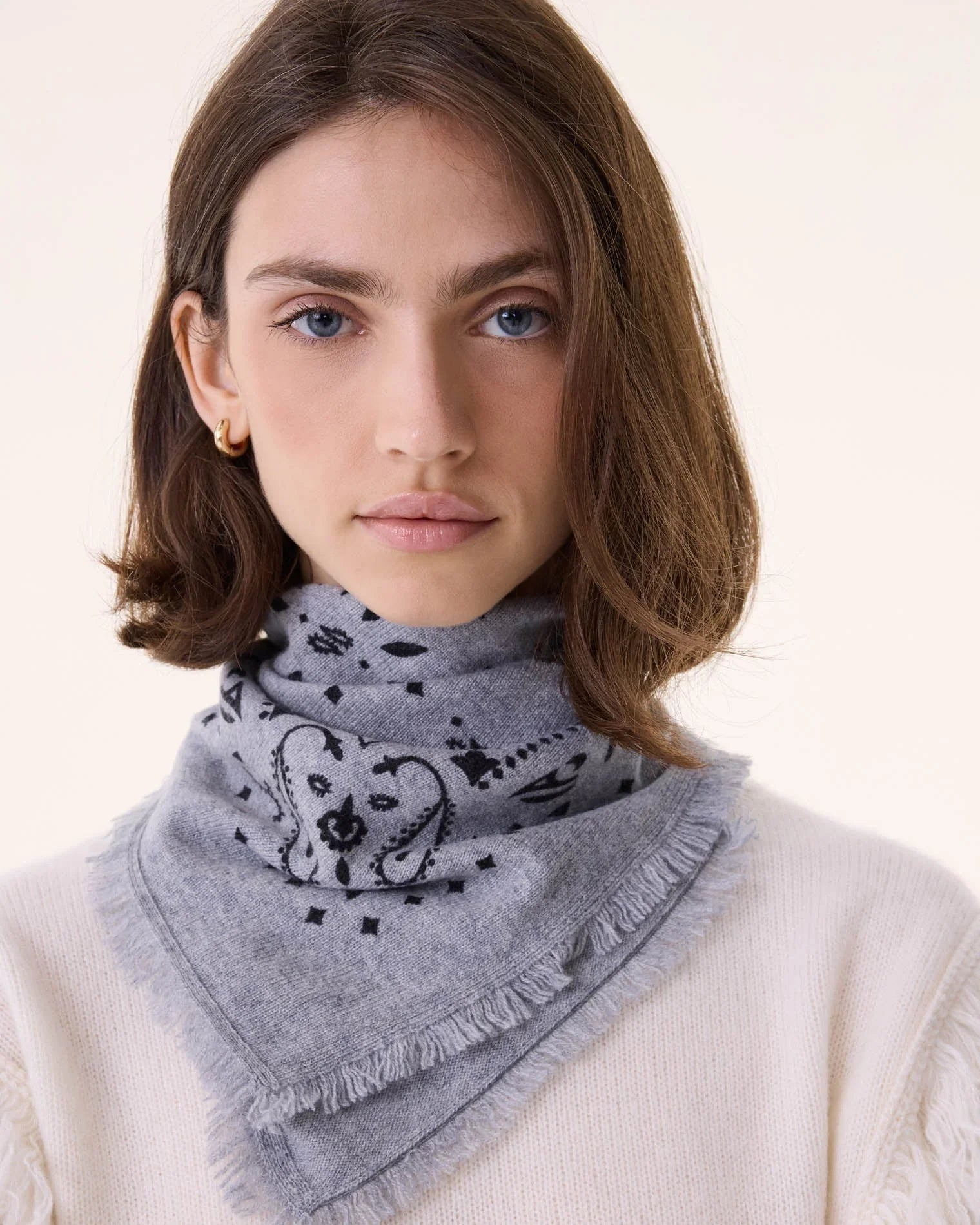 KUJTEN Small Bandana Hachi Marl Gray - Bandana