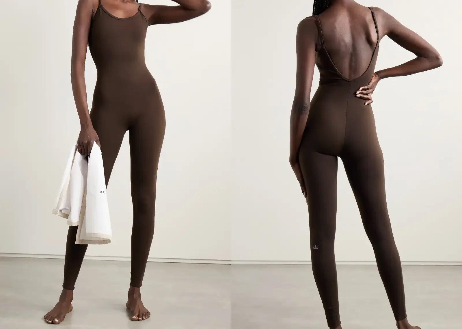 Alo Yoga Airbrush One And Done Onesie Espresso