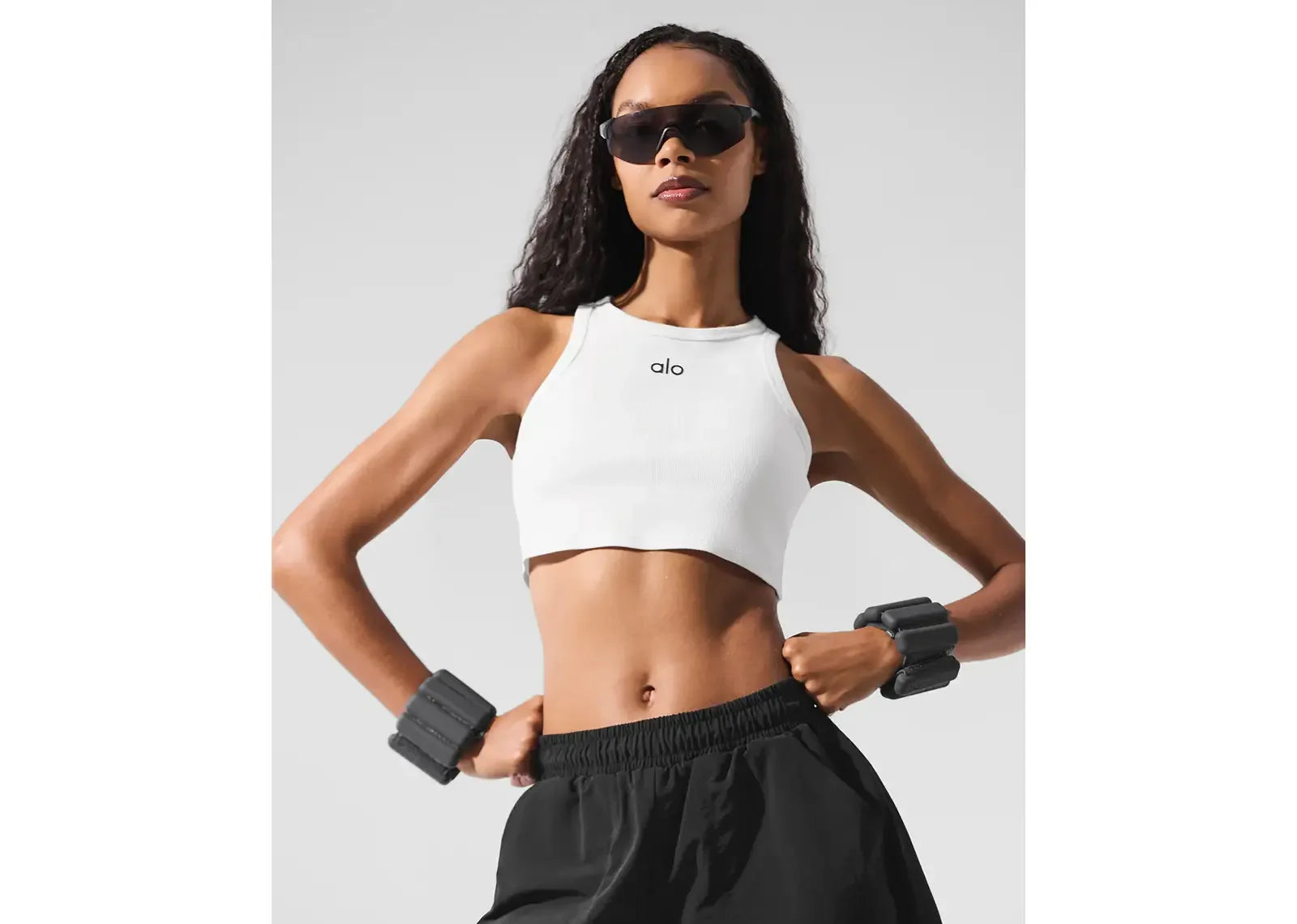 Alo Yoga Aspire Tank White Black