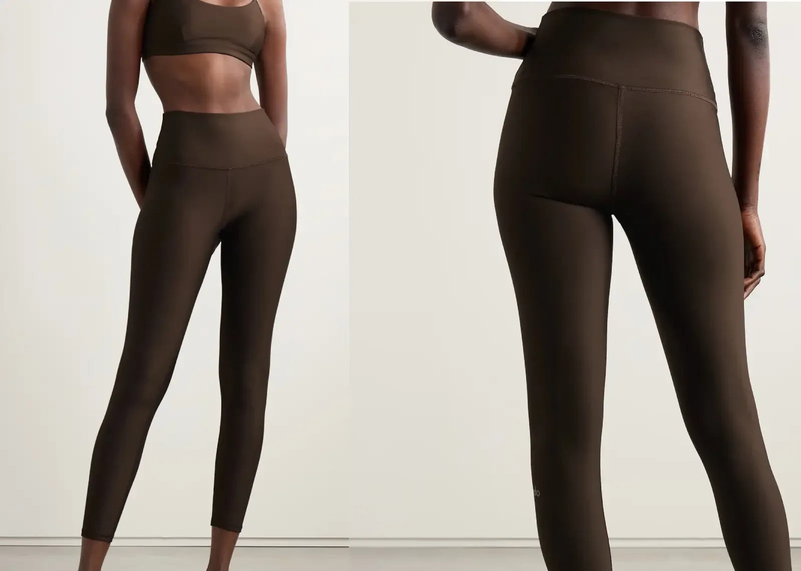 Alo Yoga Cropped Airlift Leggings Brown