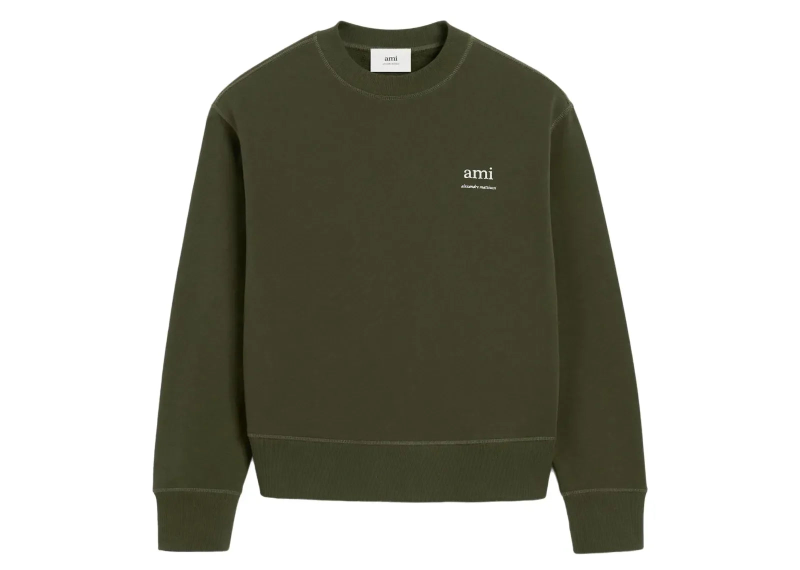 Ami Paris Ami Alexandre Mattiussi Print Sweatshirt Olive Green
