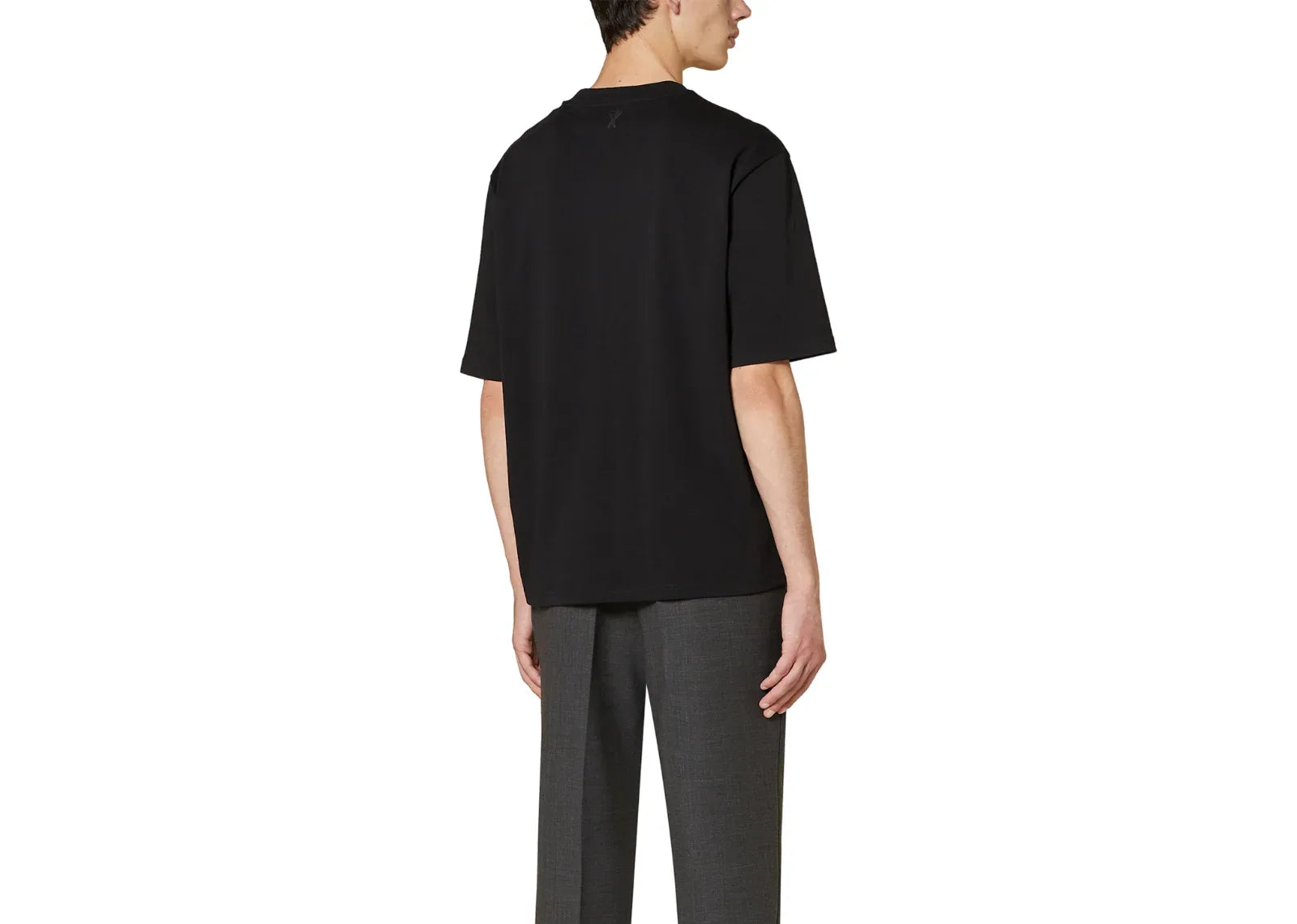 Ami Paris Logo Embroidered T-Shirt Black