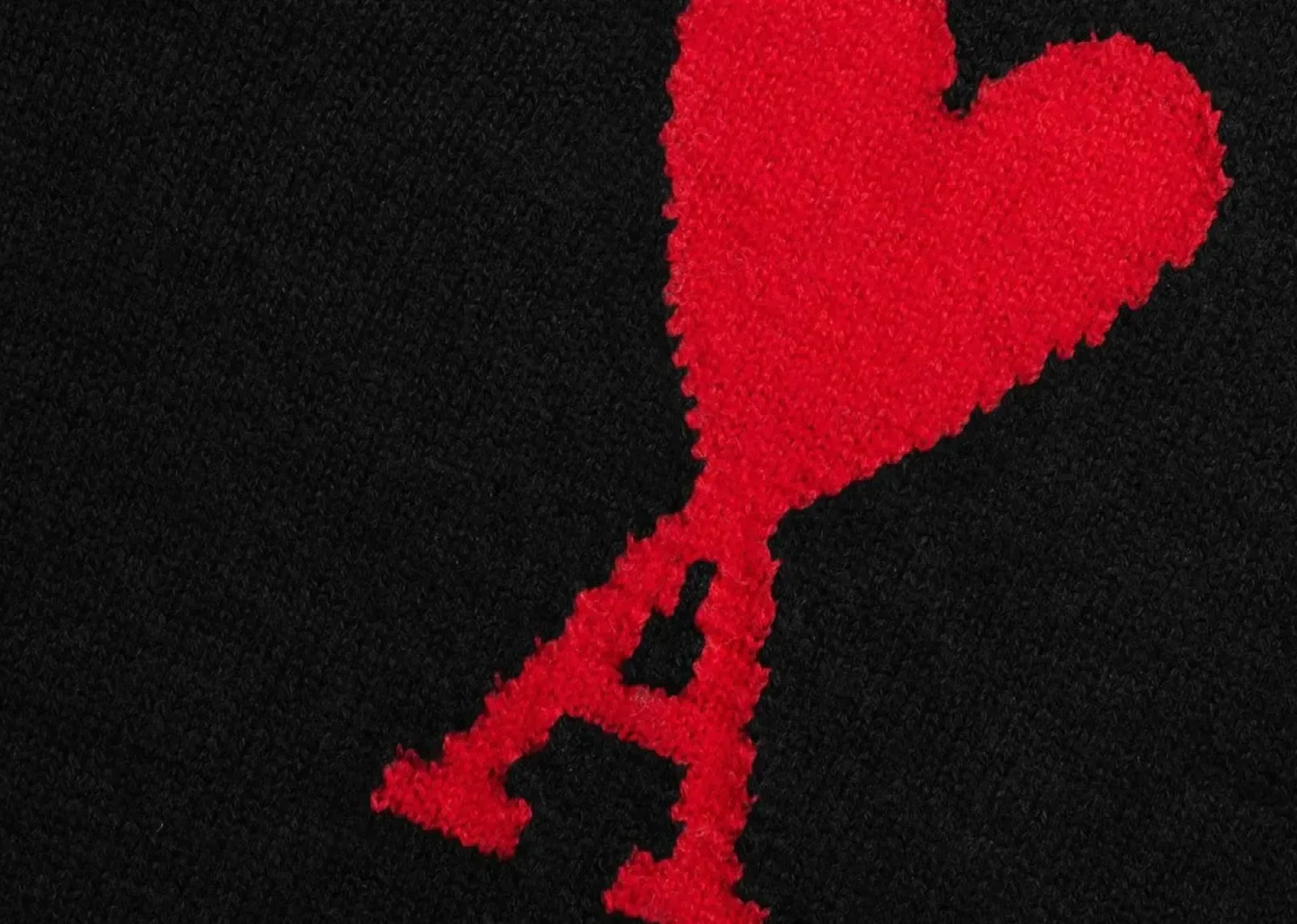 Ami Paris Logo Intarsia Knitted Vest Black