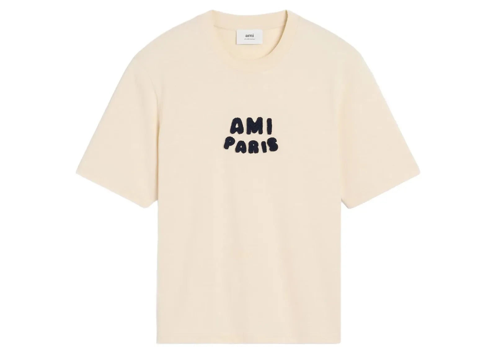 Ami Paris Logo Patch T-Shirt Light Beige