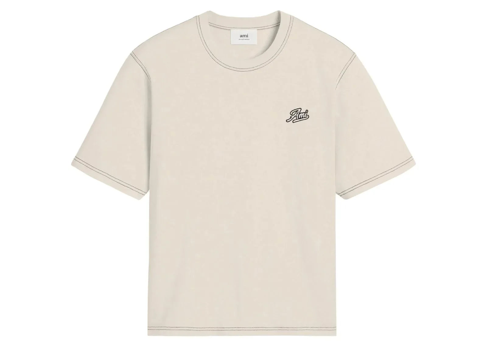Ami Paris Printed T-Shirt Cream White