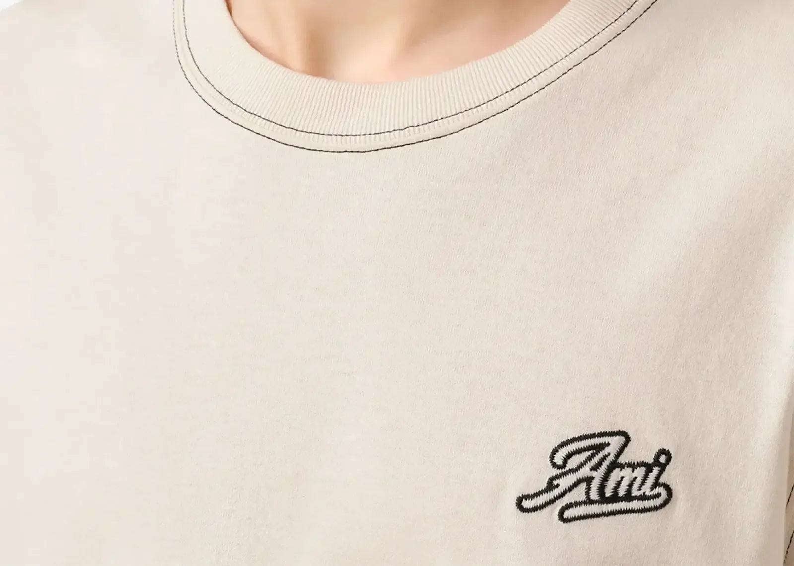 Ami Paris Printed T-Shirt Cream White