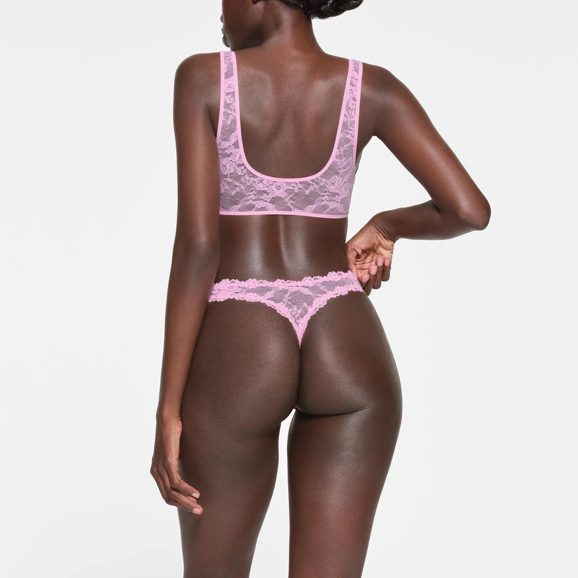 SKIMS STRETCH LACE PLUNGE BRALETTE | COTTON CANDY - SÜTYEN