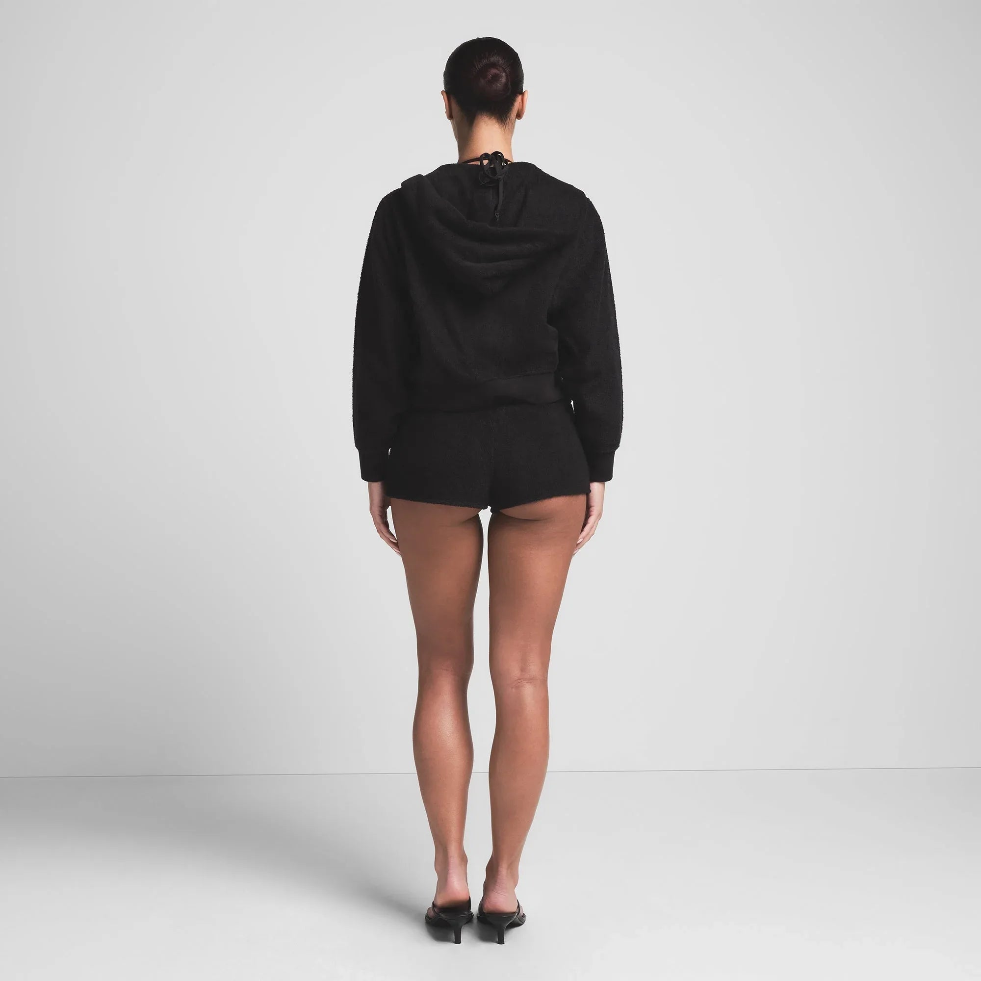 SKIMS TERRY COVER-UPS ZIP UP HOODIE | ONYX - KAPŞONLU SWEATSHIRT
