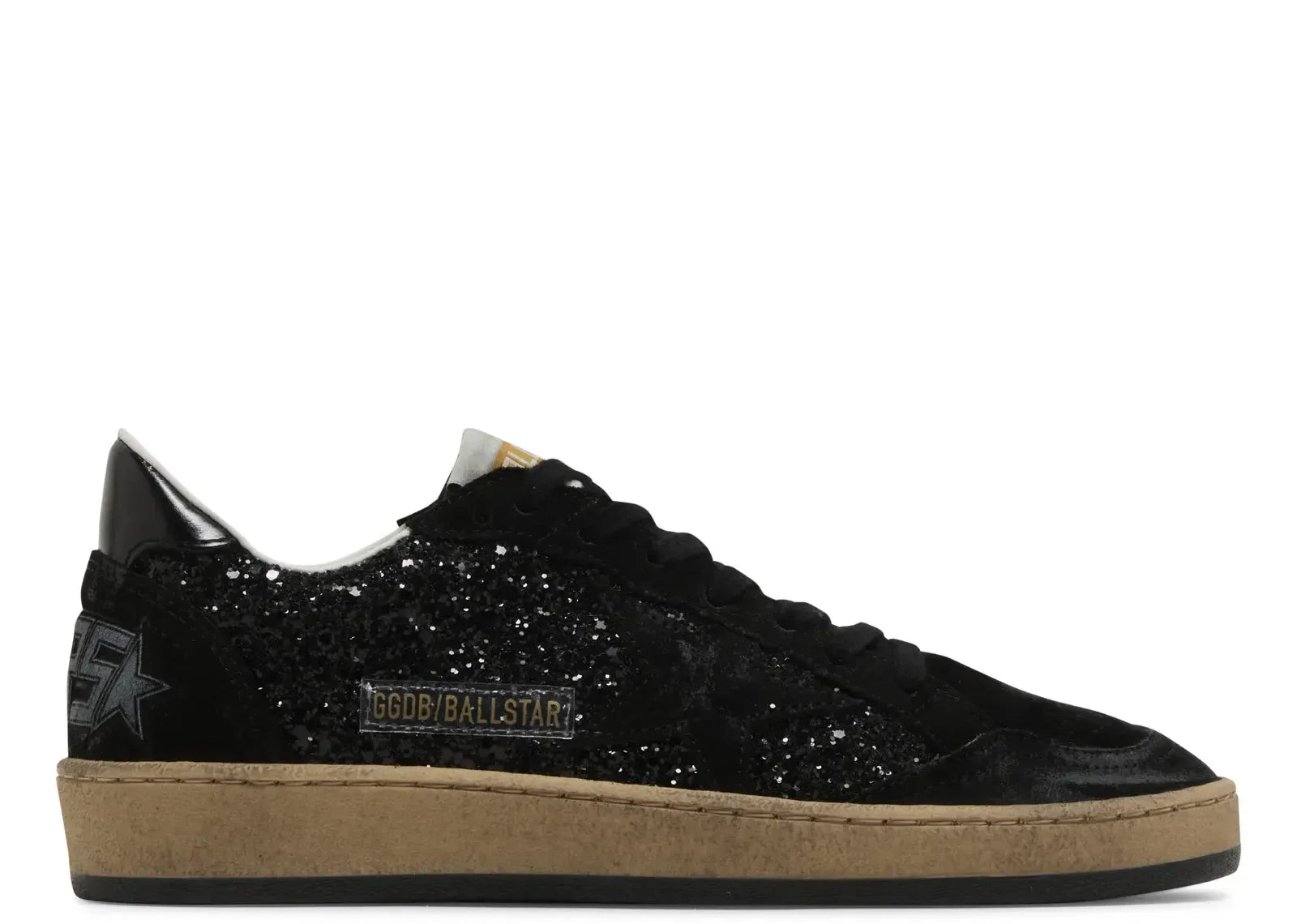 Golden Goose Ball-Star Black Leather Distressed
