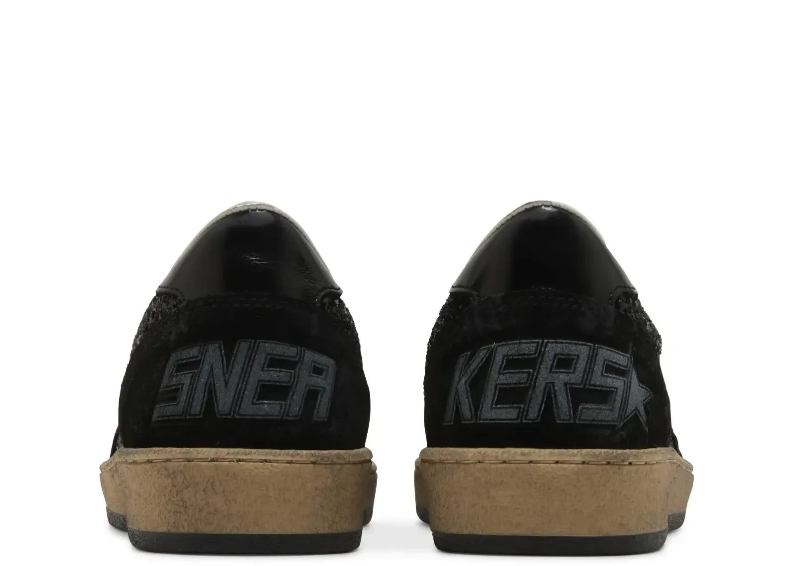 Golden Goose Ball-Star Black Leather Distressed