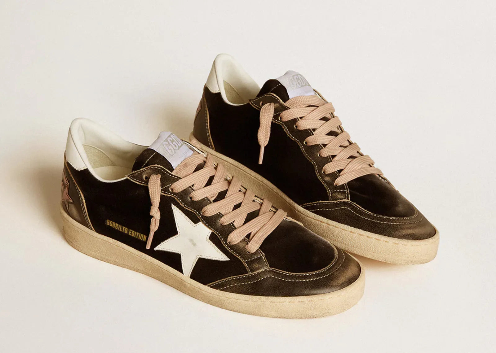 Golden Goose Ball-Star Black Velvet Black White Leather