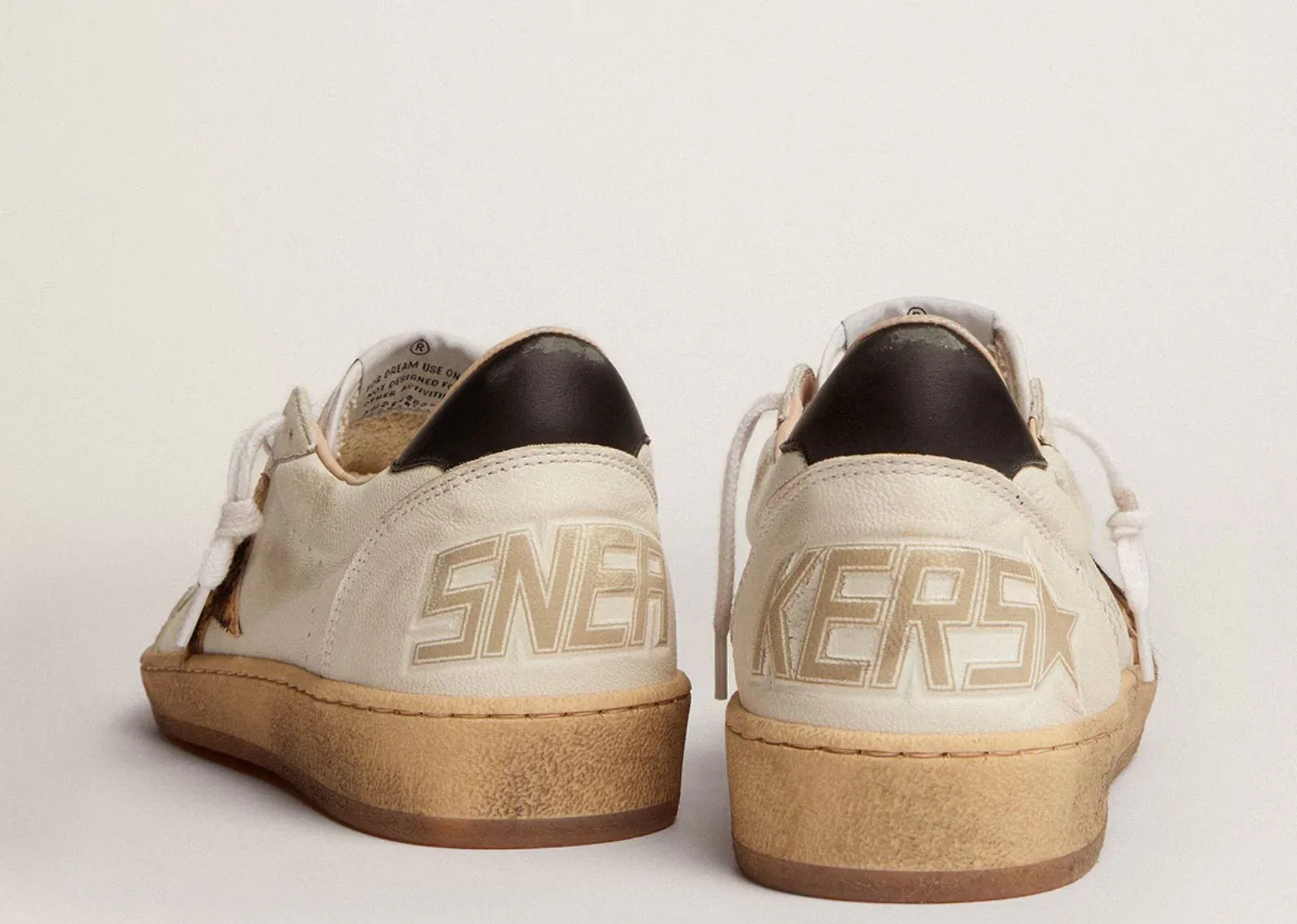 Golden Goose Ball-Star Leopard Print Pony Skin Star Black Heel