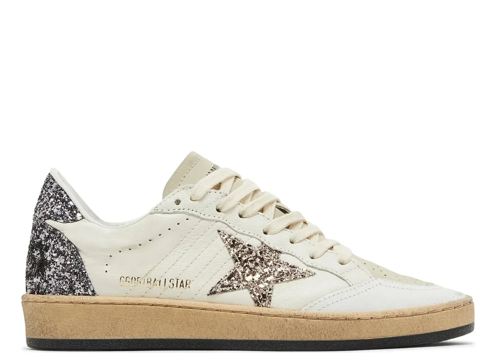 Golden Goose Ball-Star White Beige Silver Glitter
