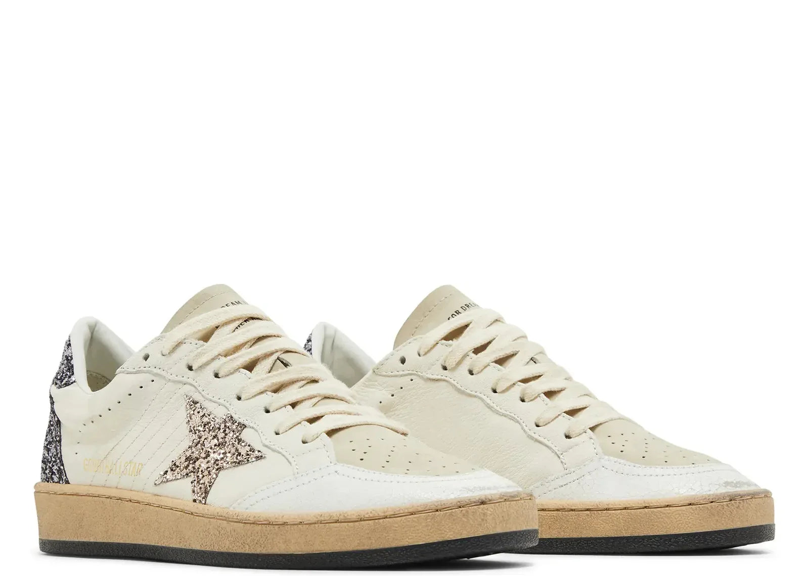 Golden Goose Ball-Star White Beige Silver Glitter
