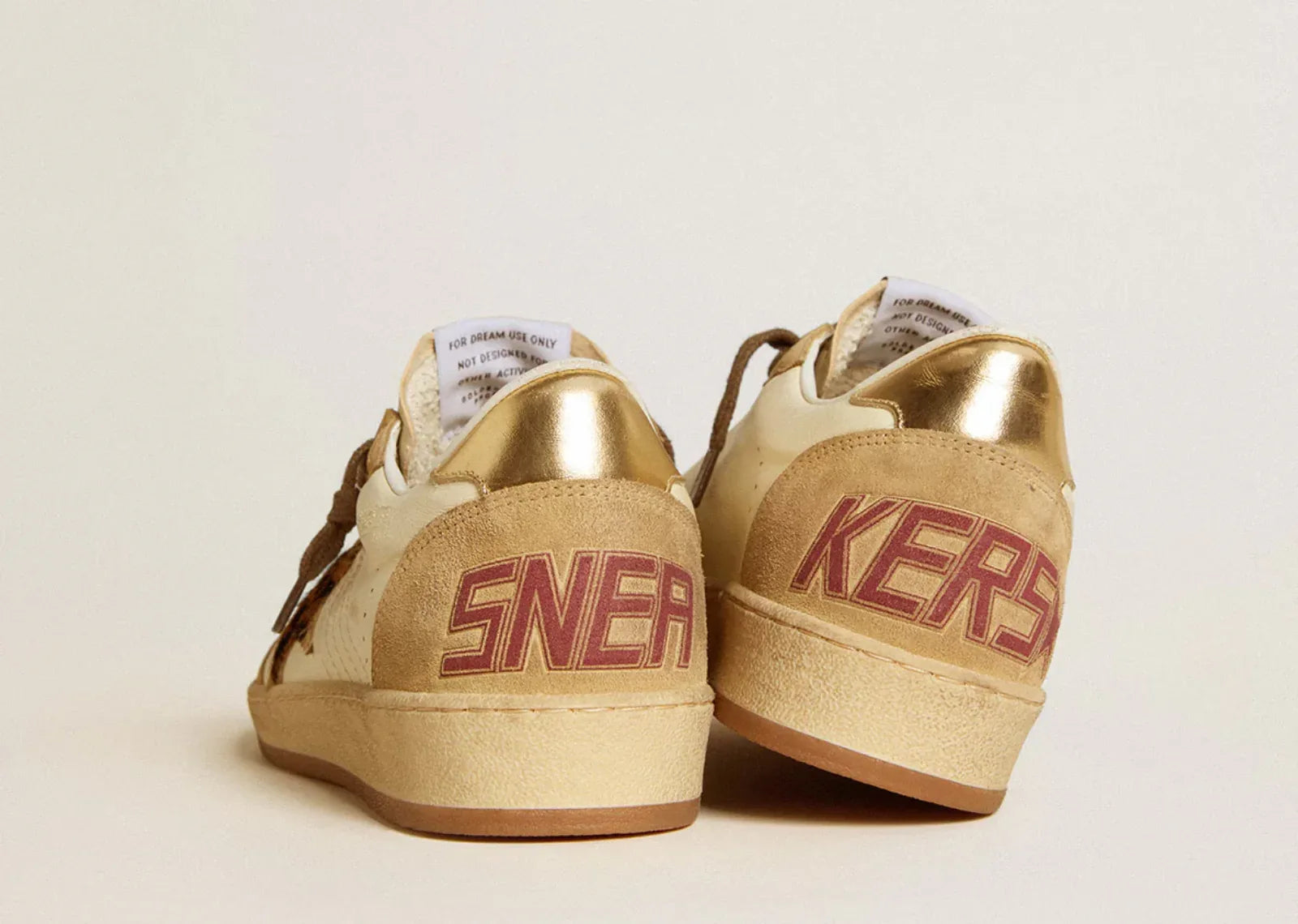 Golden Goose Ball-Star White Nappa Sand Suede