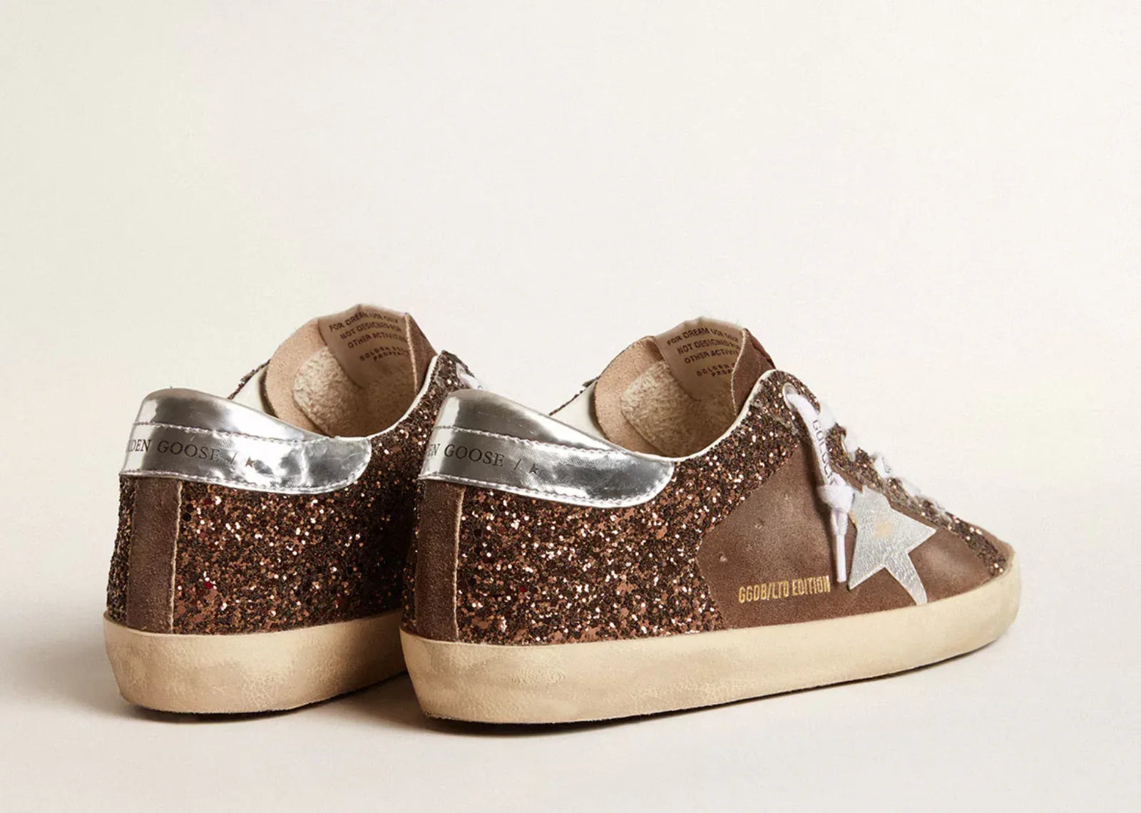 Golden Goose Super-Star Brown Glitter Brown Suede
