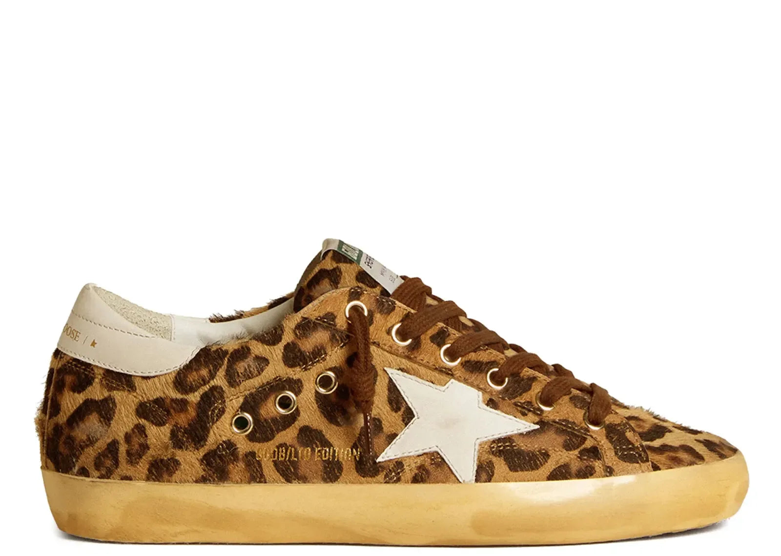 Golden Goose Super-Star Leopard Pony Skin Milk White Star Heel