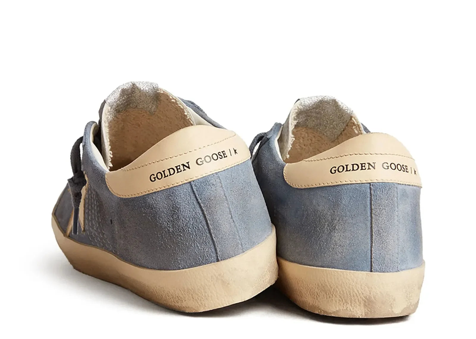 Golden Goose Super-Star Light Blue Suede Beige Star Heel