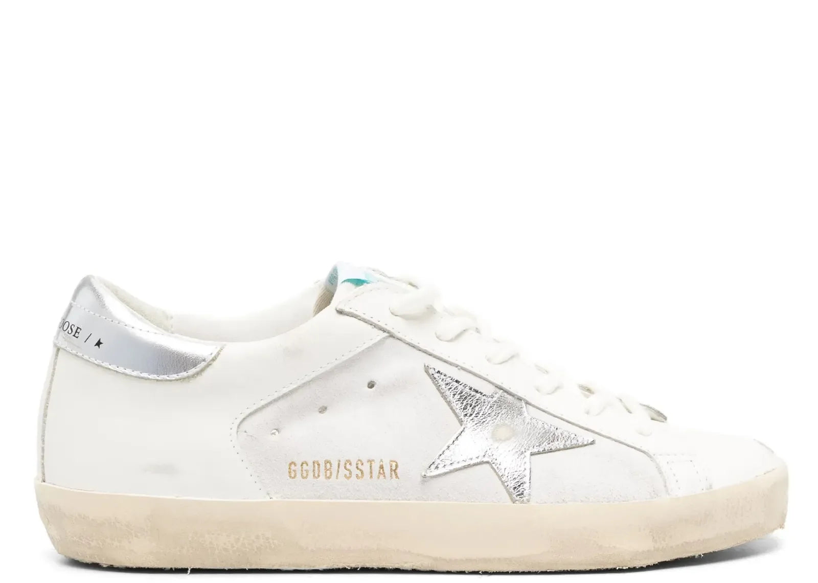 Golden Goose Super-Star Off White Silver Gold Star Heel