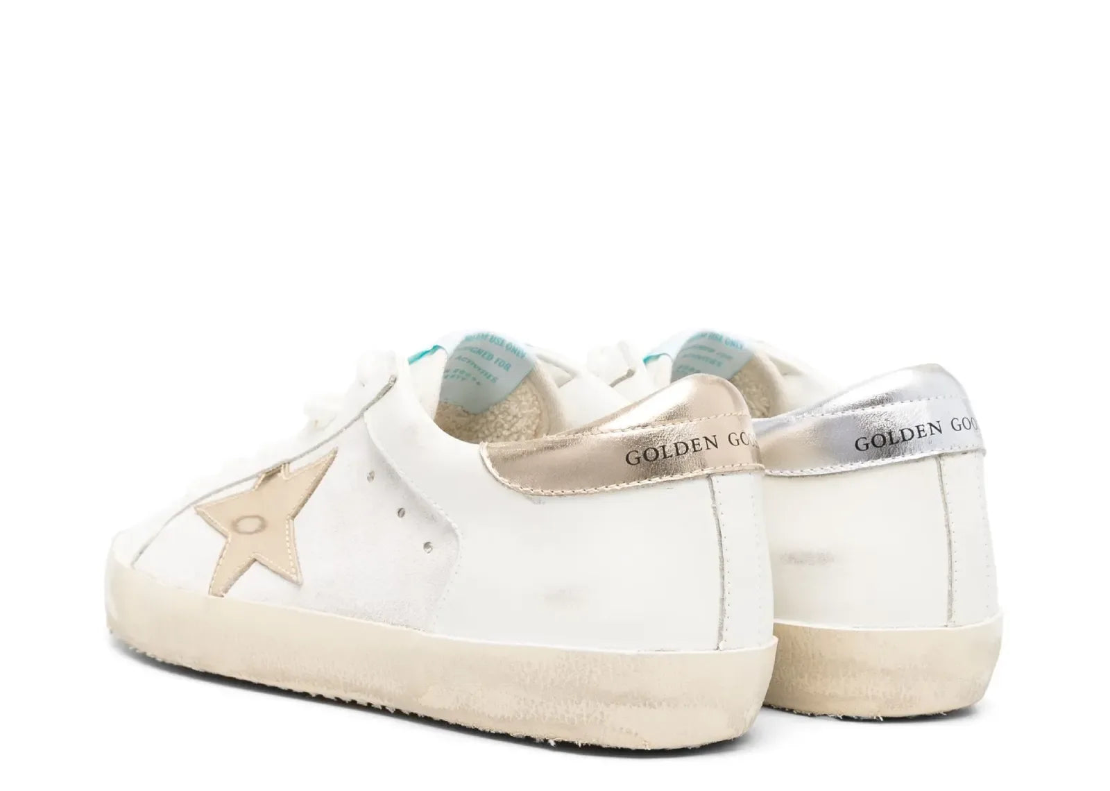 Golden Goose Super-Star Off White Silver Gold Star Heel