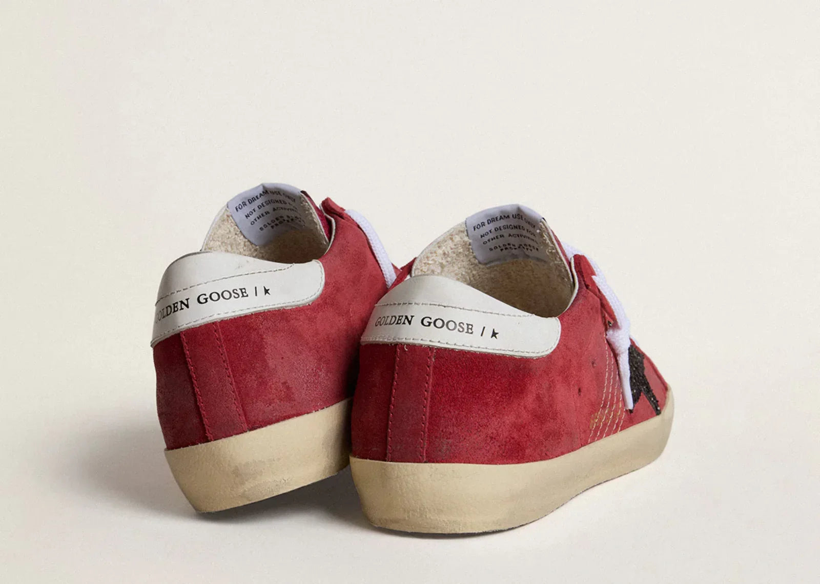 Golden Goose Super Star Red Suede With Glitter Star