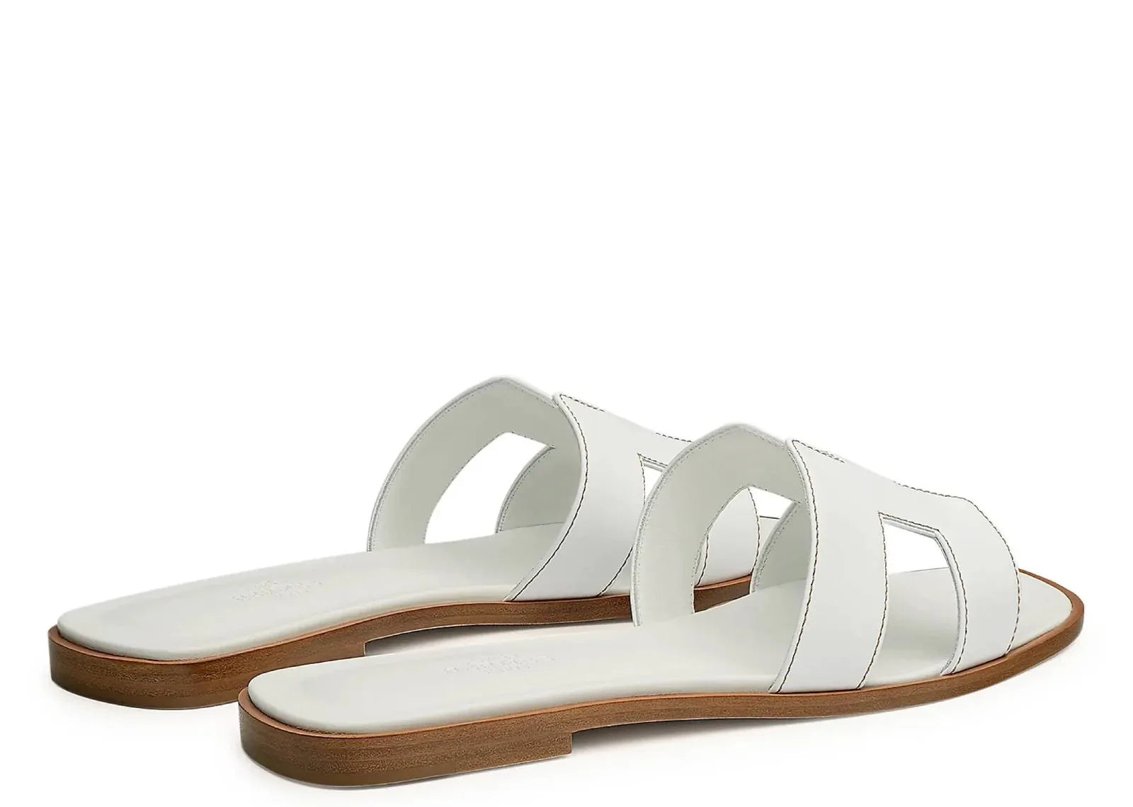 Hermes Oran Sandal Blanc Box Calfskin Leather