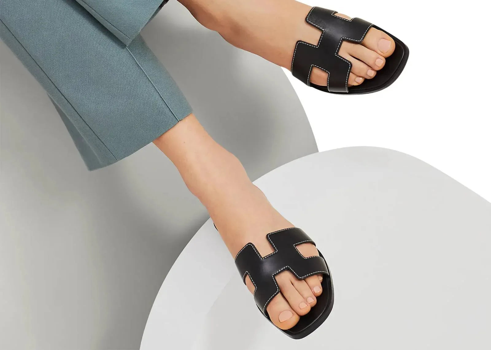 Hermes Oran Sandal Nior Box Calfskin Leather