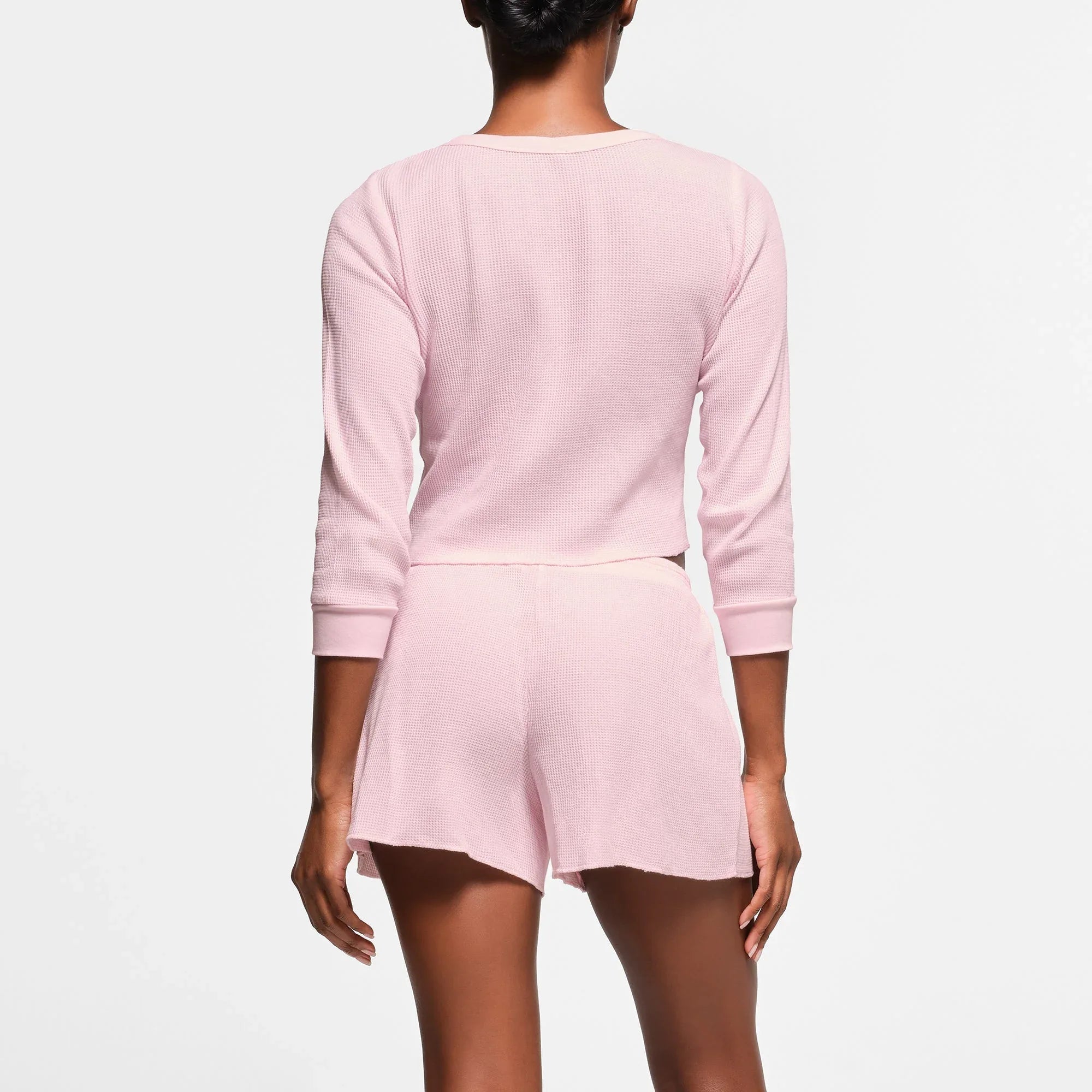 SKIMS WAFFLE LONG SLEEVE BABY TEE | CHERRY BLOSSOM - TİŞÖRT