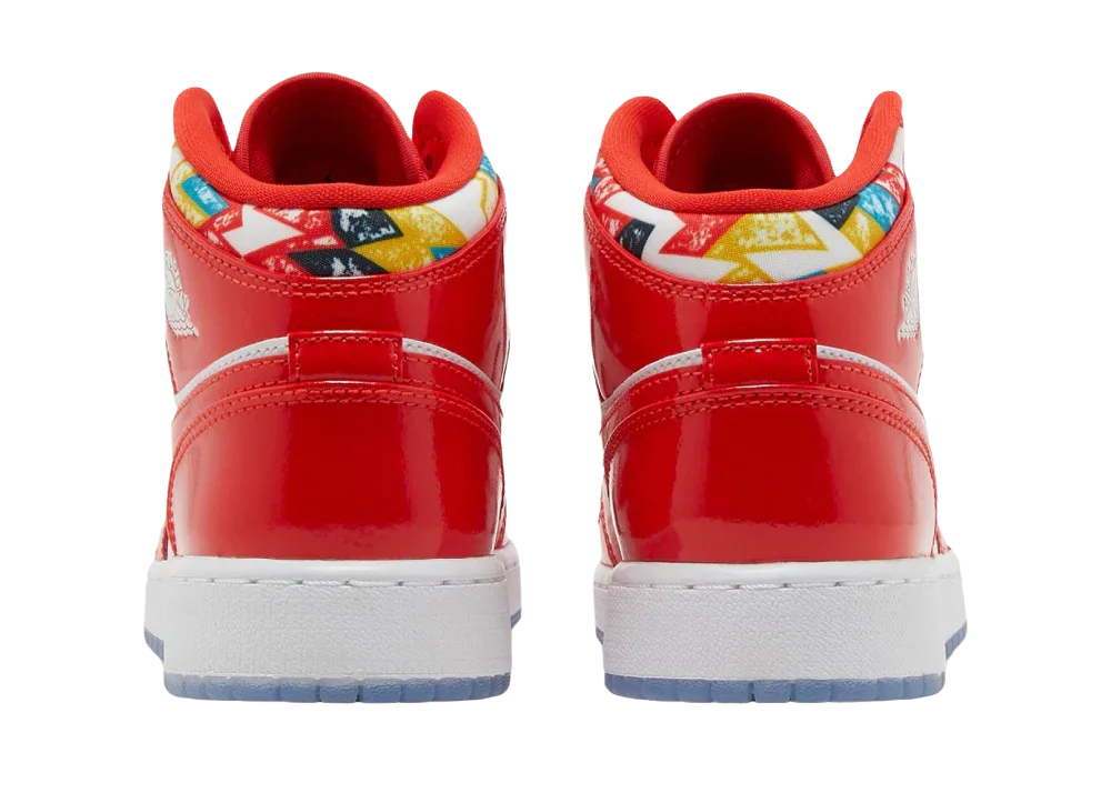 Nike Air Jordan 1 Mid Barcelona Sweater Red Patent (GS)