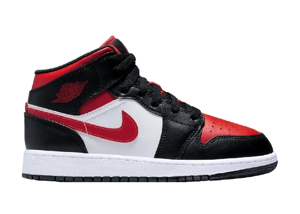 Nike Air Jordan 1 Mid Black Fire Red (GS)