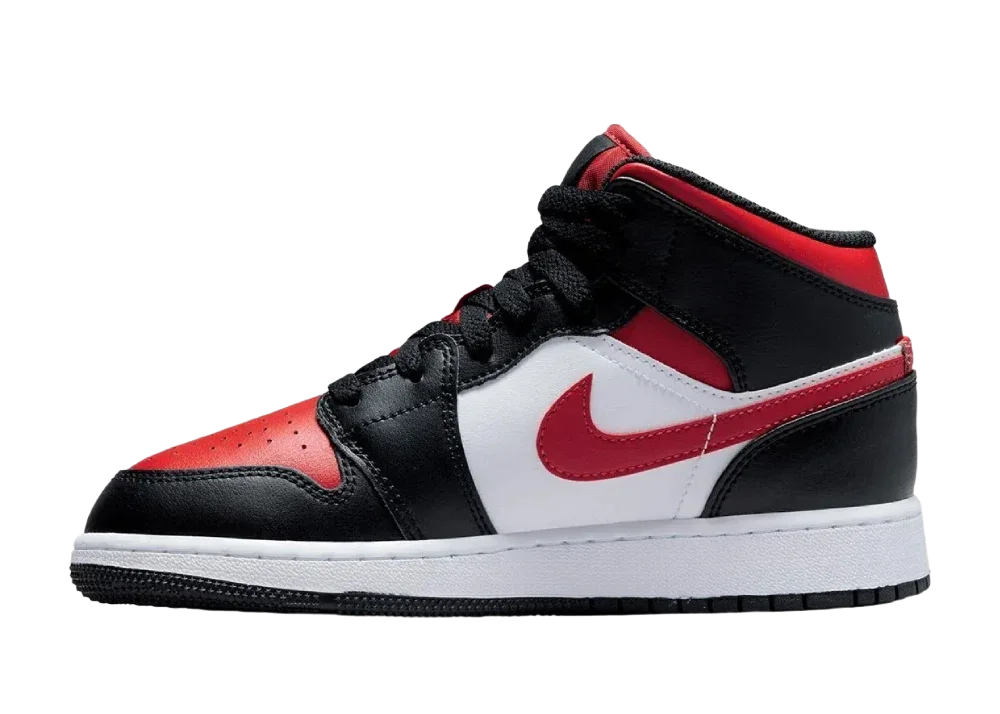 Nike Air Jordan 1 Mid Black Fire Red (GS)