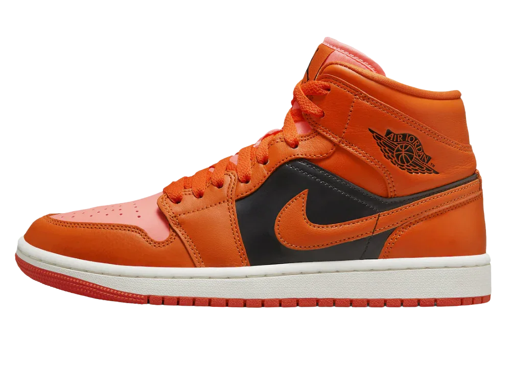 Nike Air Jordan 1 Mid Orange Black (W)