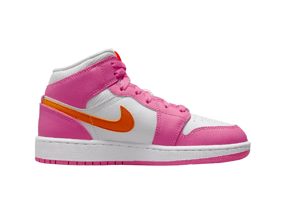 Nike Air Jordan 1 Mid Pinksicle Safety Orange (GS)