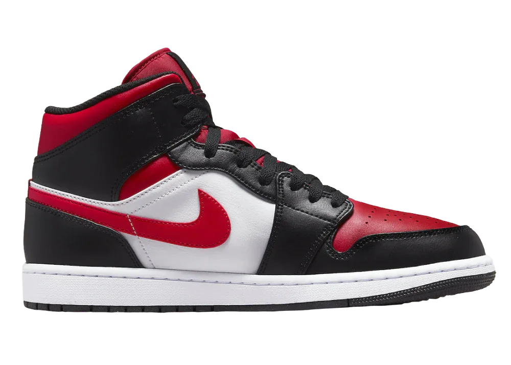 Nike Air Jordan 1 Mid White Black Red (2022)