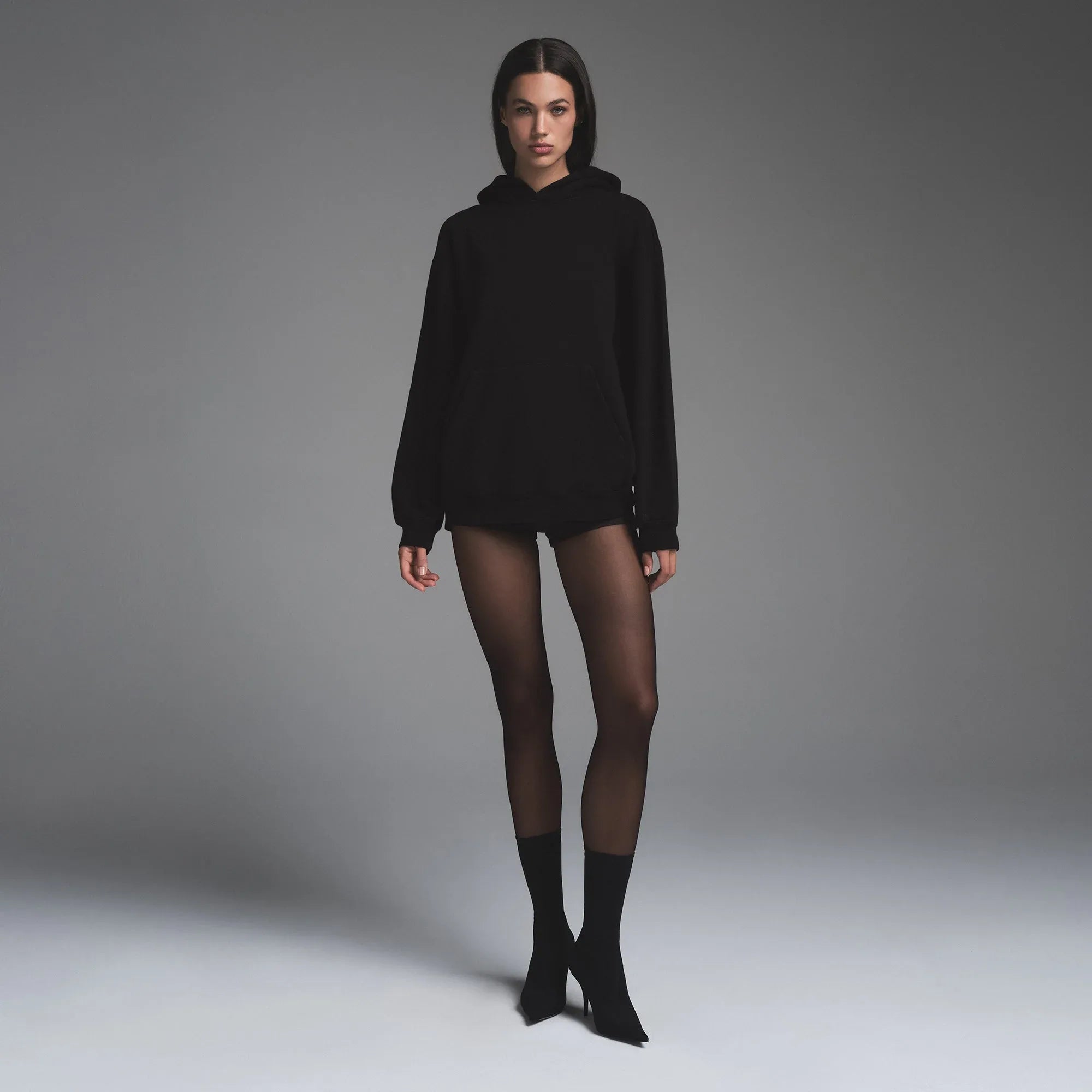 SKIMS VINTAGE FLEECE OVERSIZED HOODIE | WASHED ONYX - KAPŞONLU SWEATSHIRT