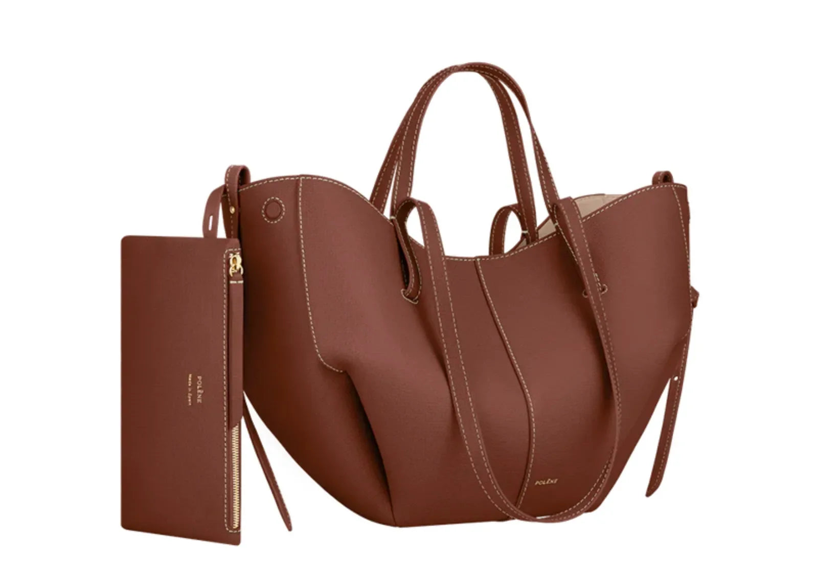 Polène Cyme Mini Edition Textured Cognac