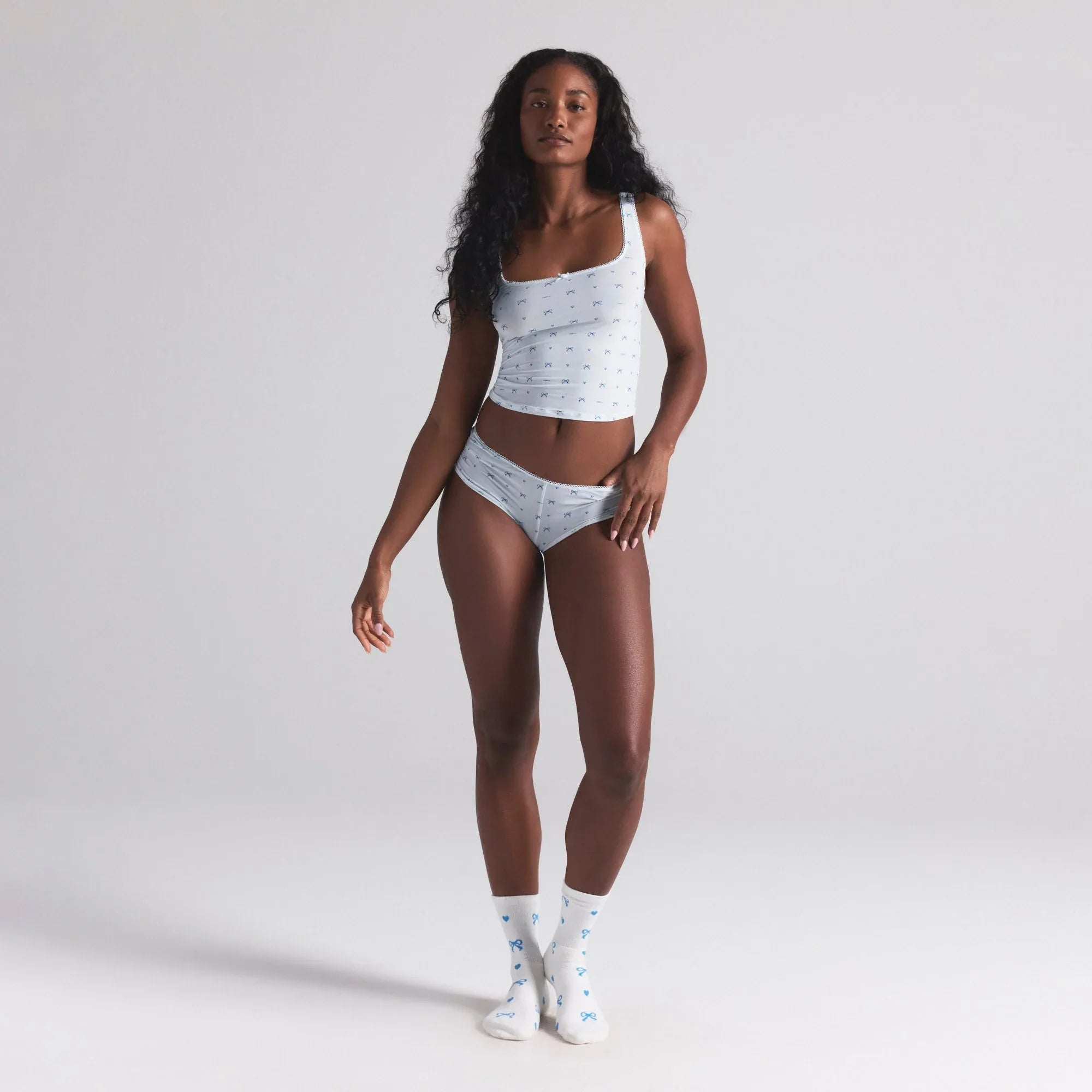 SKIMS WEDDING SOCK 2-PACK | MARBLE AND CLOUD BOW PRINT - ÇORAP