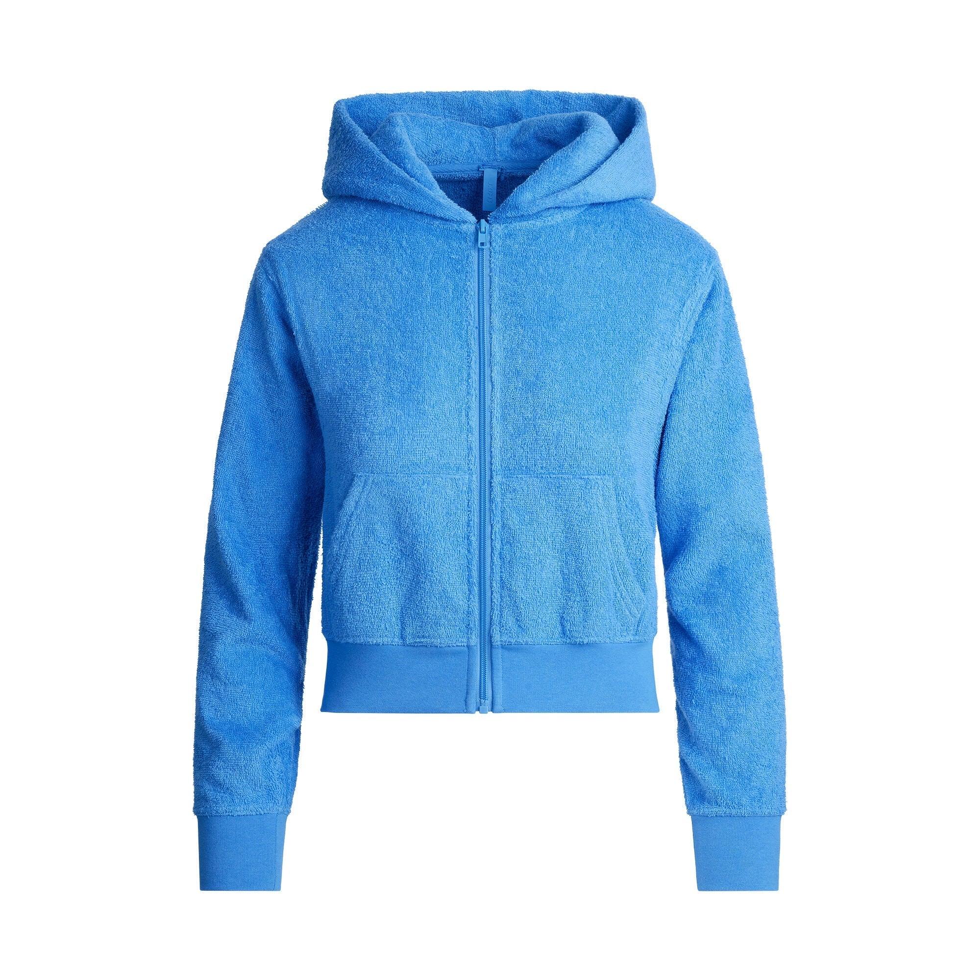SKIMS TERRY COVER-UPS ZIP UP HOODIE | TIDE - KAPŞONLU ÜST