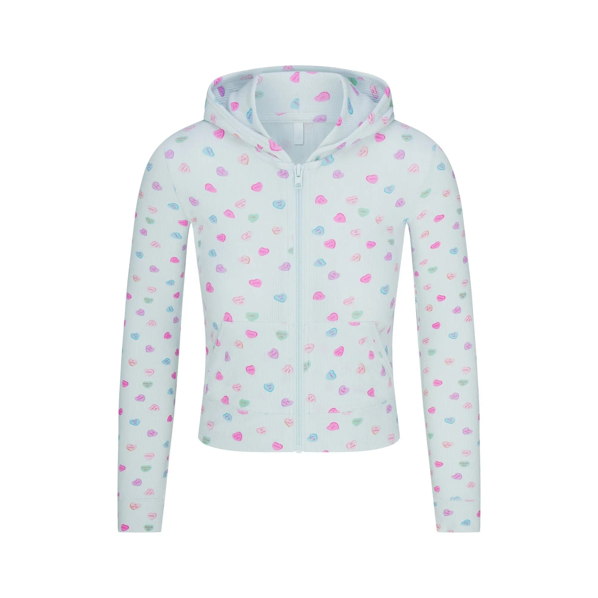 SKIMS SOFT LOUNGE ZIP UP HOODIE | CLOUD CANDY HEART PRINT - KAPŞONLU SWEATSHIRT
