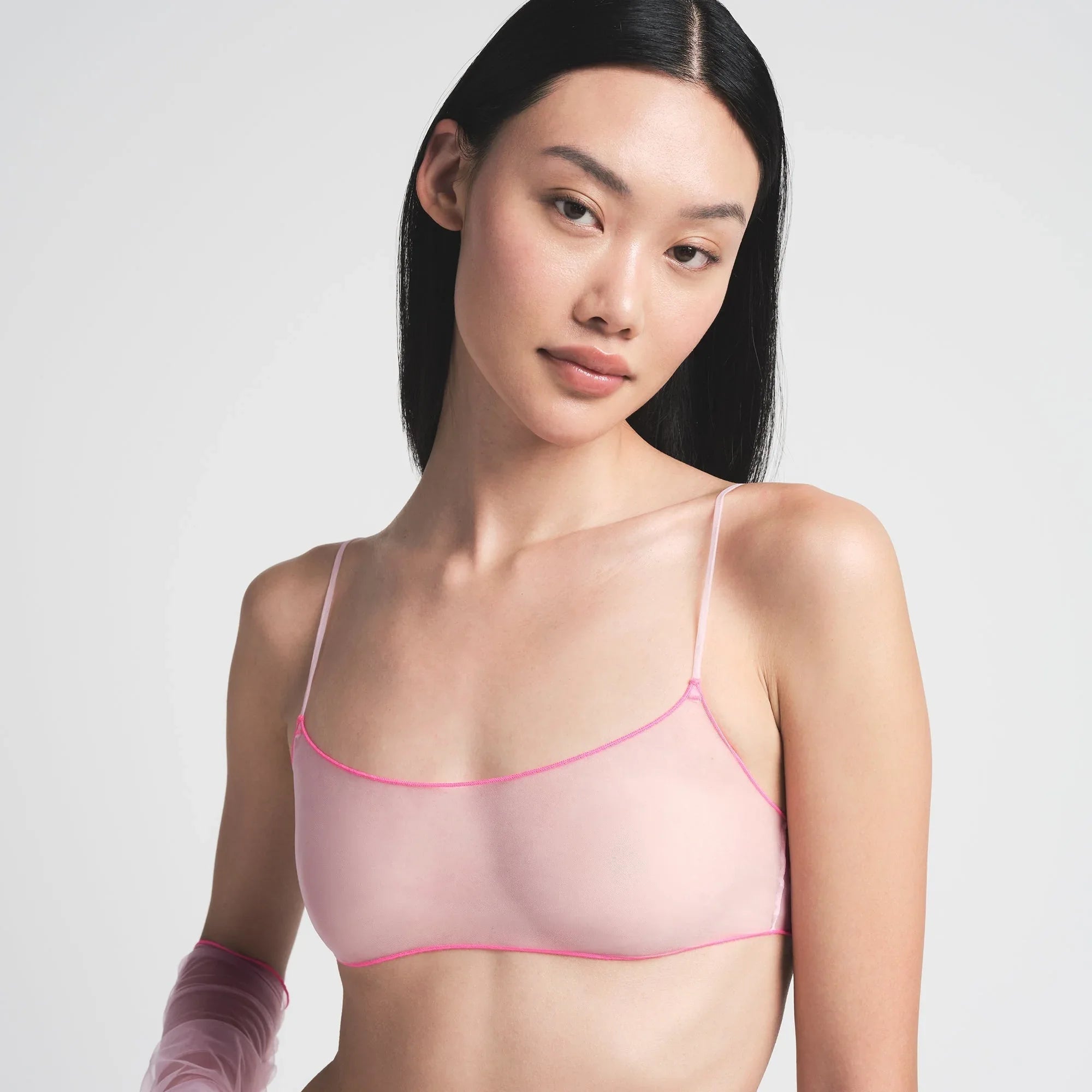 SKIMS TULLE SCOOP BRALETTE | CHERRY BLOSSOM CONTRAST - SÜTYEN