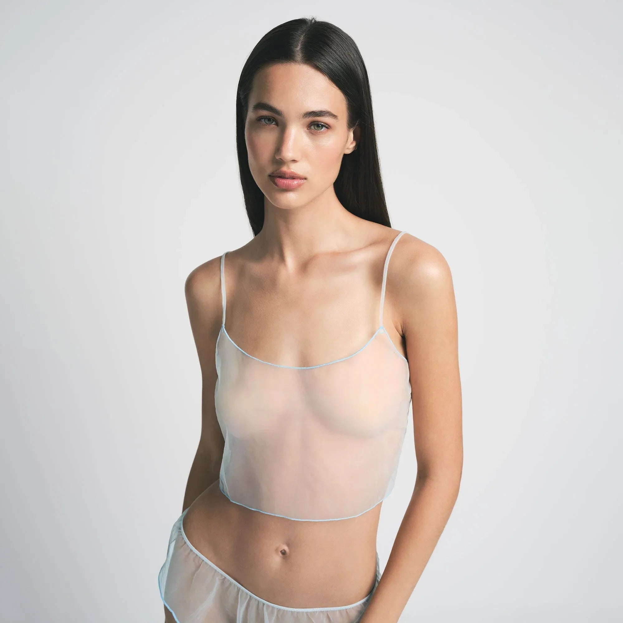 SKIMS TULLE CAMI AND BRIEF SET | PLATINUM CONTRAST - TAKIM