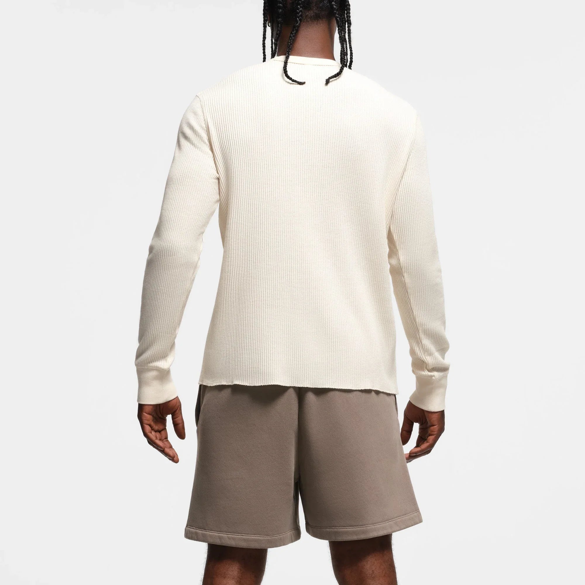 SKIMS WAFFLE MENS LONG SLEEVE T-SHIRT | ECRU - TİŞÖRT