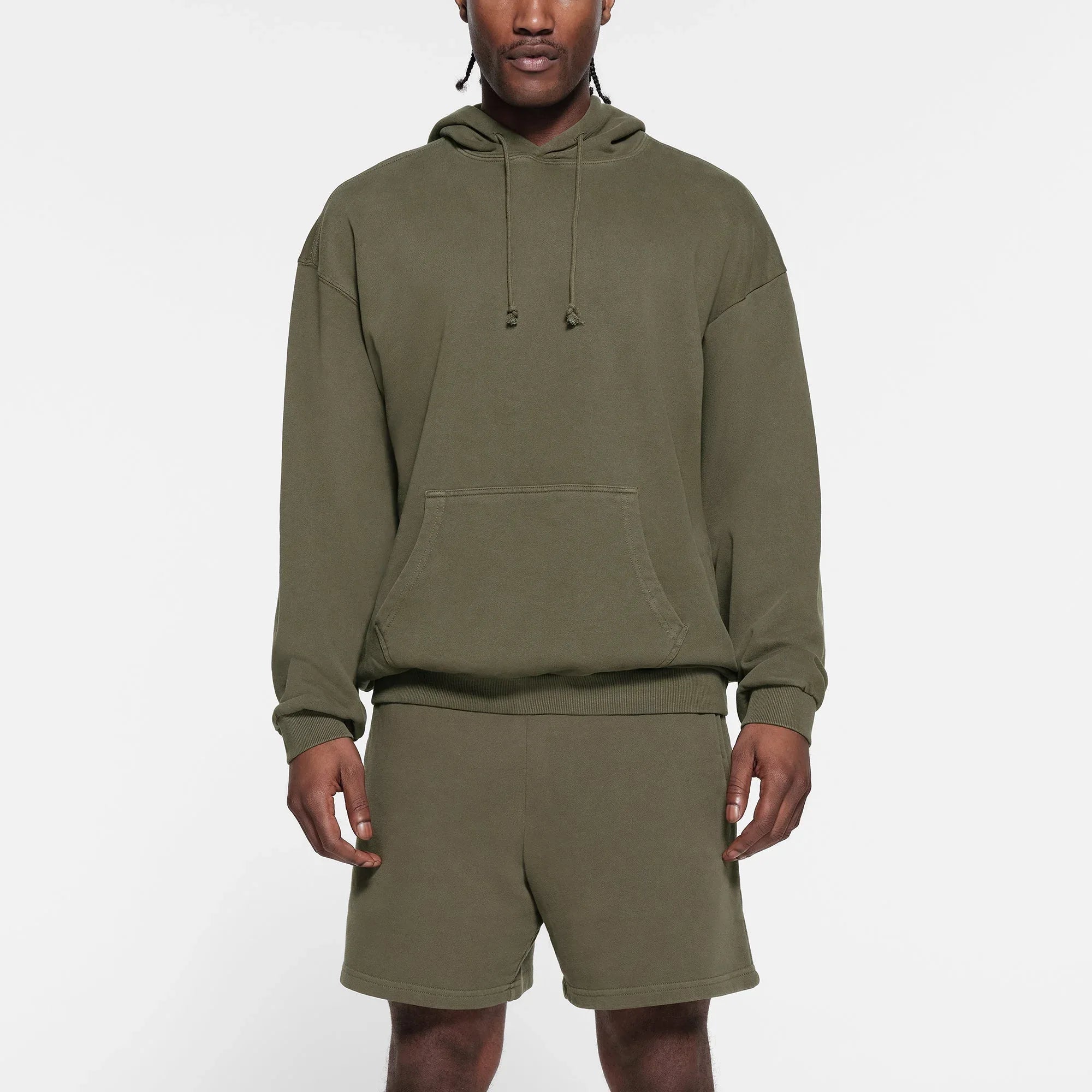 SKIMS TERRY MENS RELAXED HOODIE | MILITARY - KAPŞONLU SWEATSHIRT
