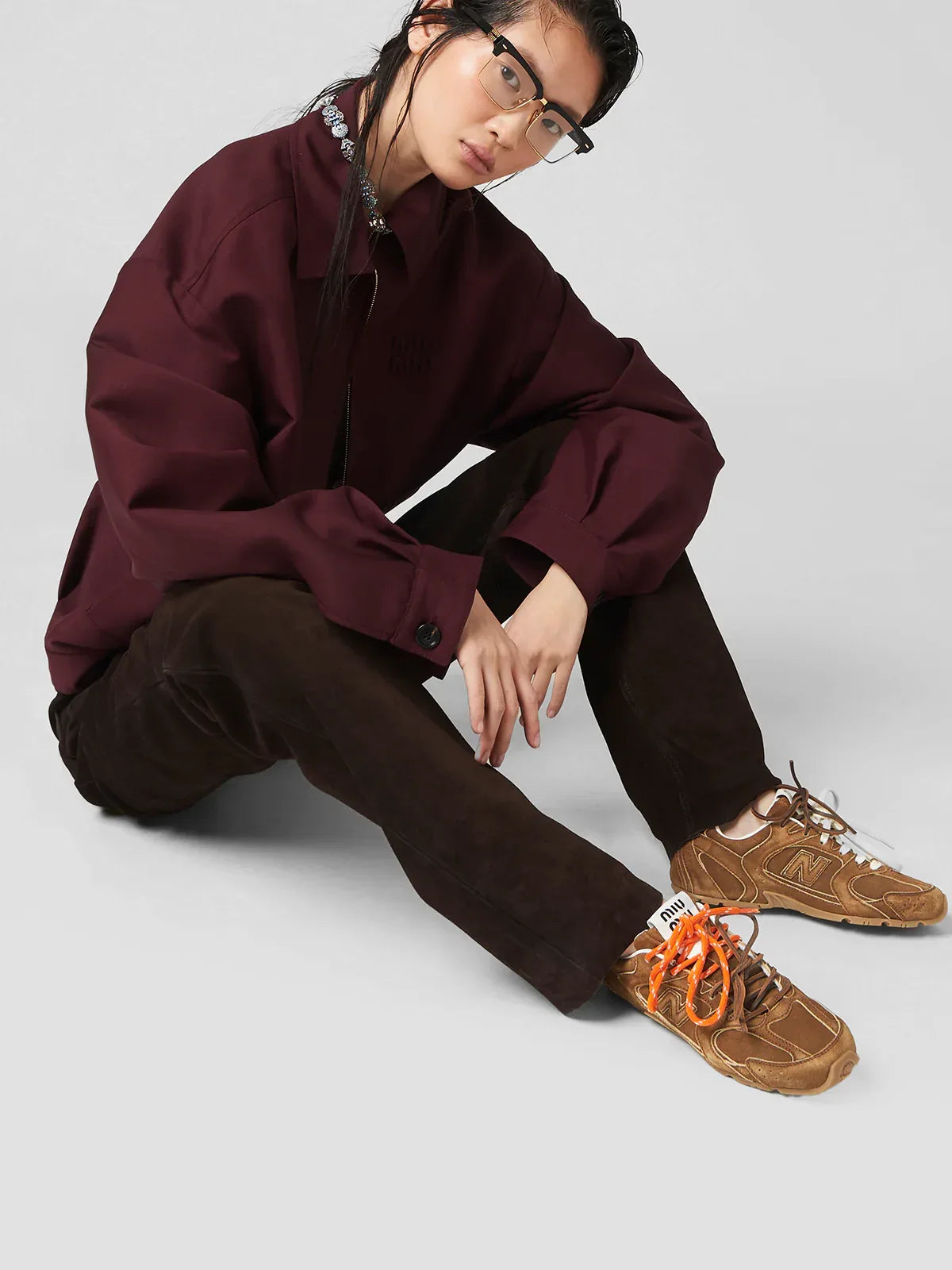 New Balance X Miu Miu 530 SL Suede Sneakers