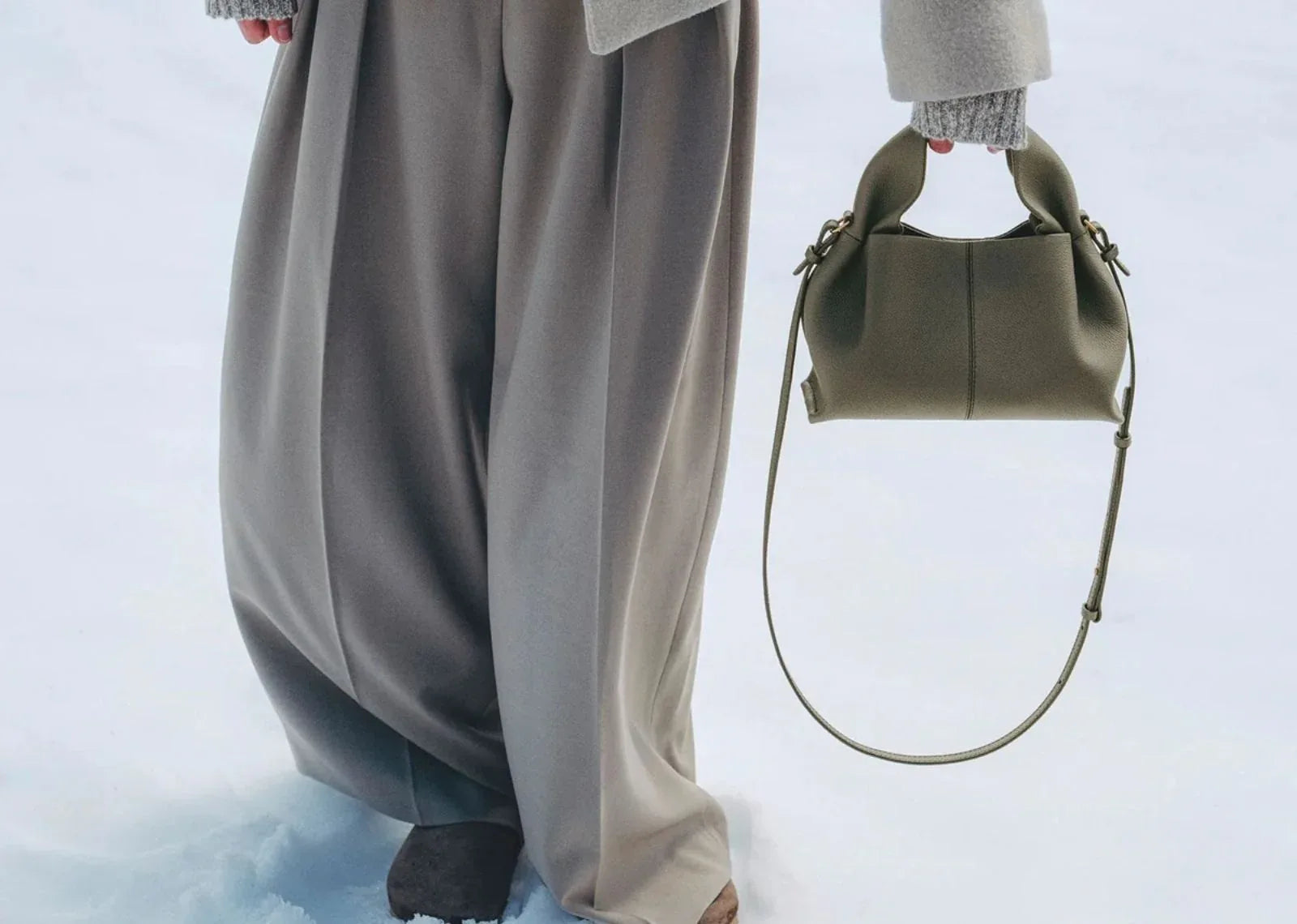 Polène Numéro Neuf Mini Edition Textured Smoky Green