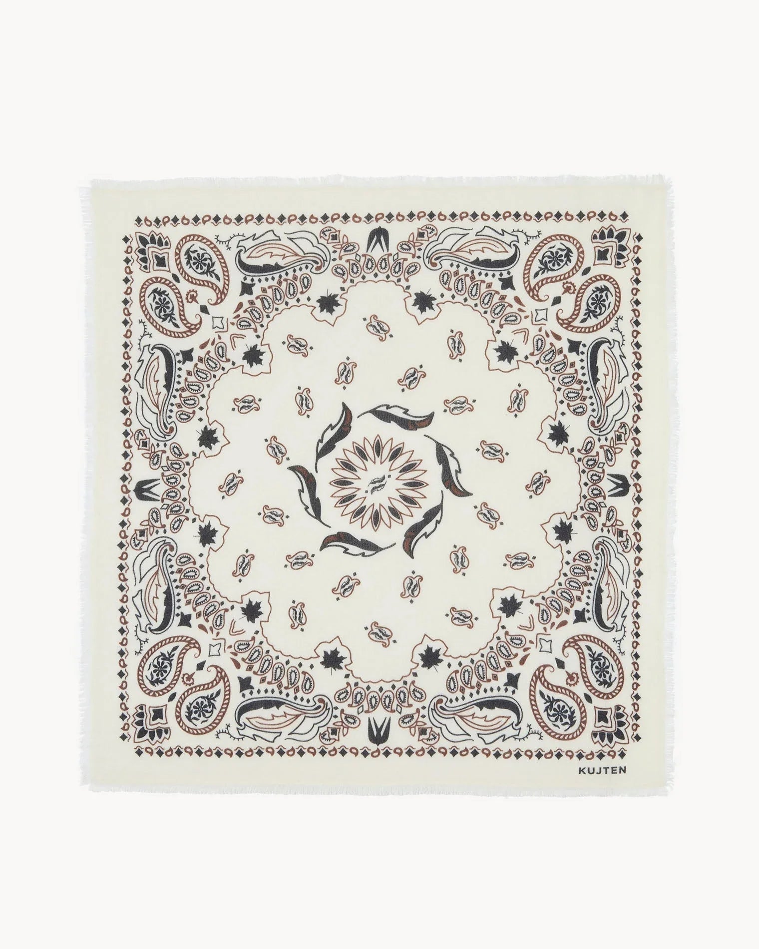 KUJTEN Large Bandana Hachiko Feather Bico White - Bandana