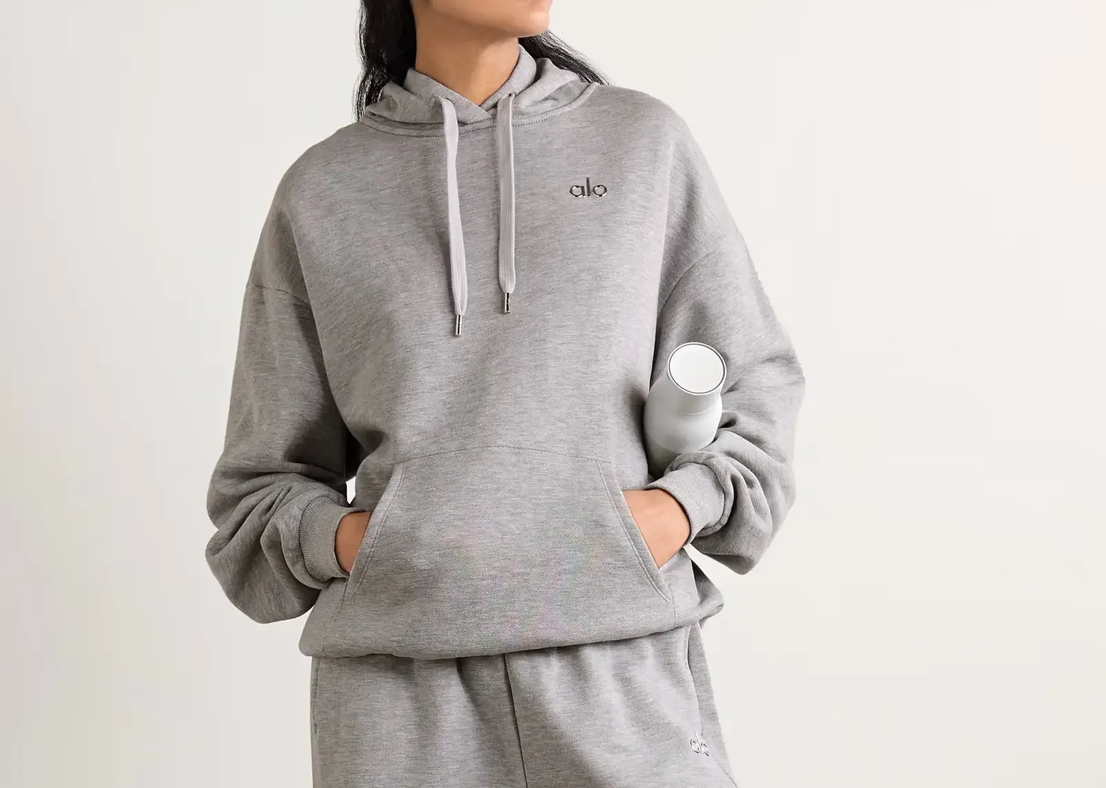 Alo Yoga Accolade Embellished Hoodie Gray