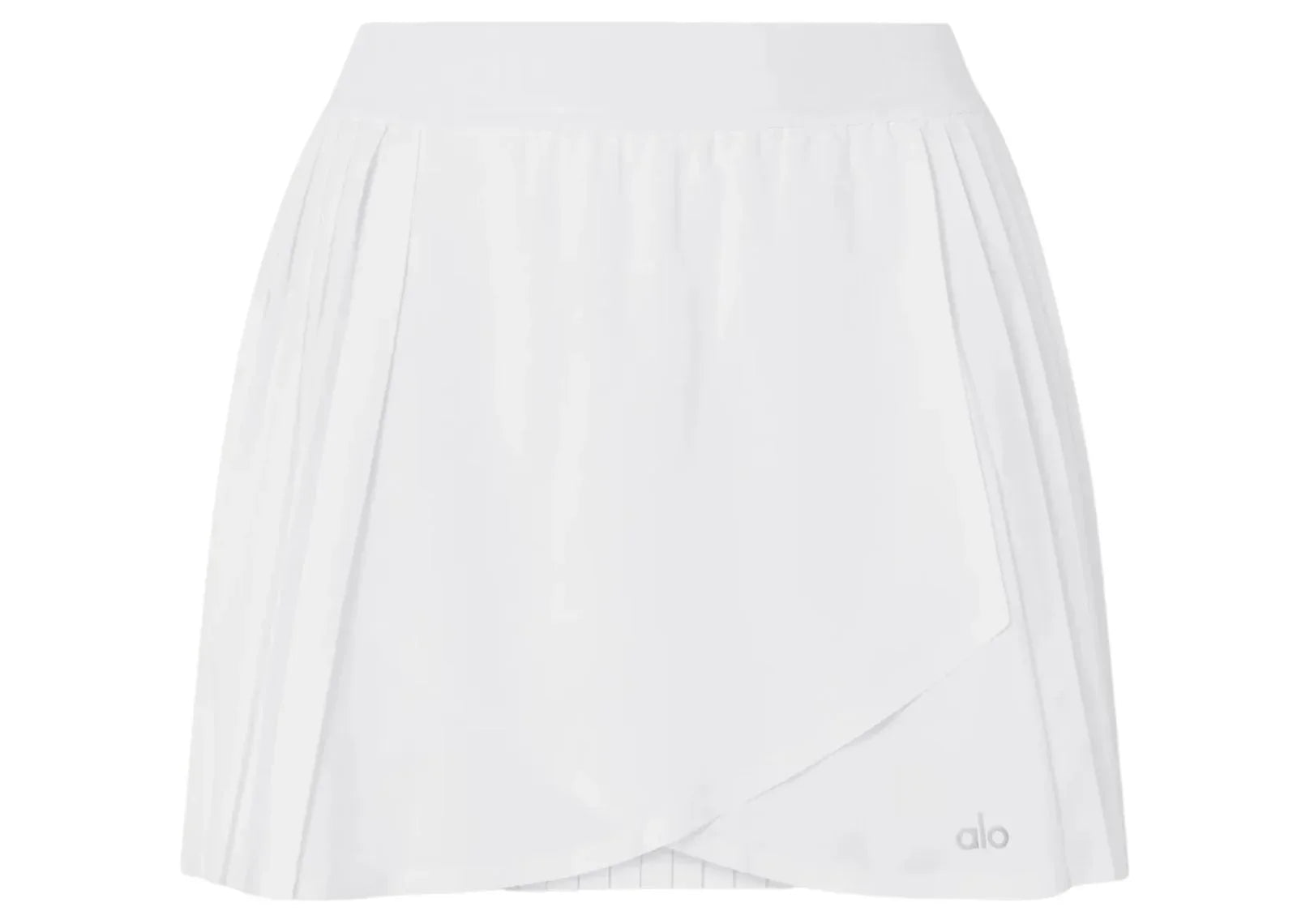 Alo Yoga Aces Wrap-Effect Pleated Tennis Skirt White