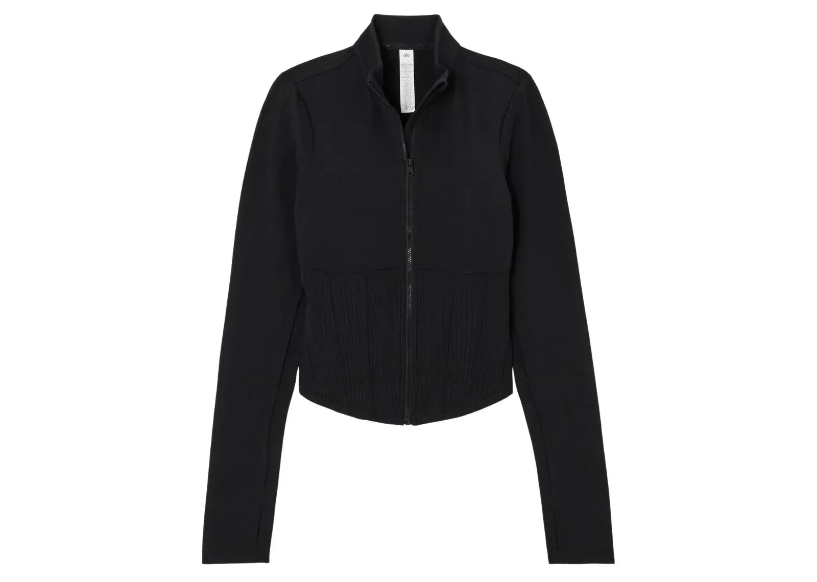 Alo Yoga Airbrush Ribbed Corset Jacket Black