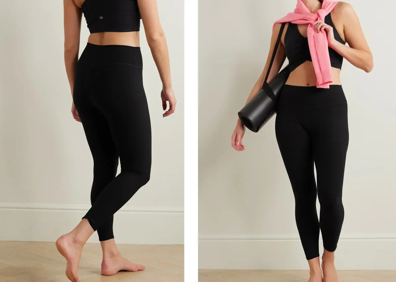 Alo Yoga Alosoft Stretch-Knit 7/8 Leggings Black